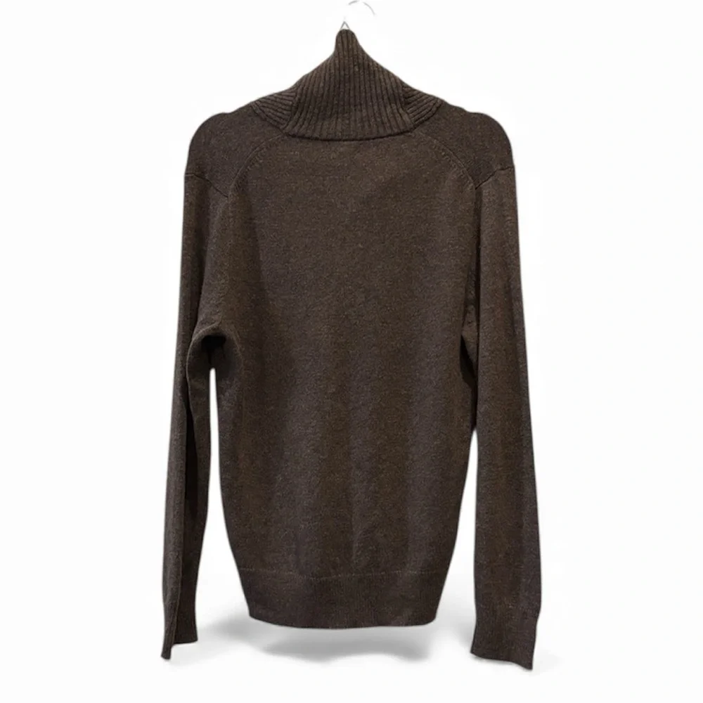 NWT J. Crew Shawl Cool Lambswool Blend Men's Brown Turtleneck Sweater Small